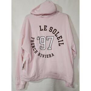 French Riviera pink hoodie women's Large